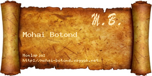 Mohai Botond névjegykártya